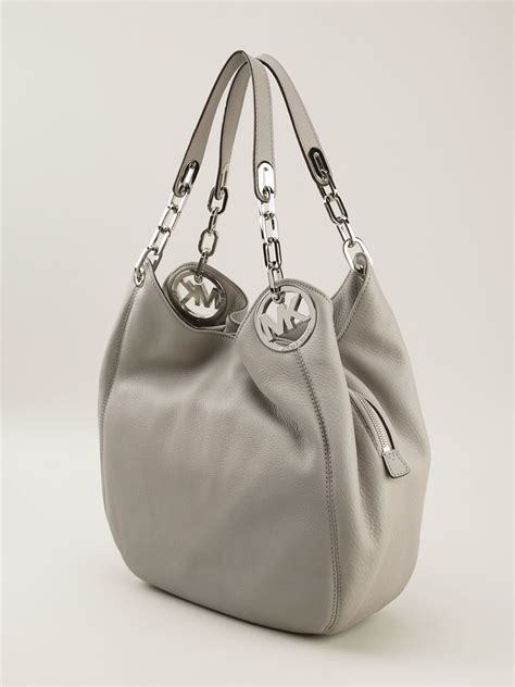 michael kors fulton grey|Michael Kors large shoulder tote.